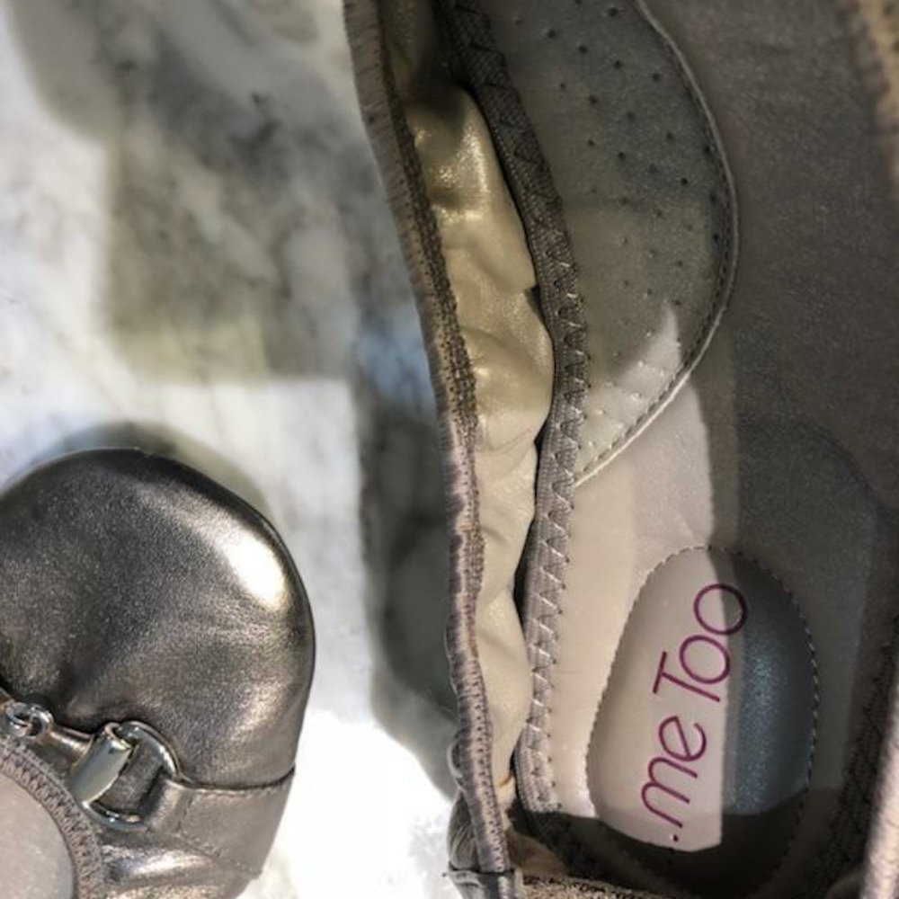 me too Metallic Black Ballet Flats with Horsebit Accent - Picture 3 of 6